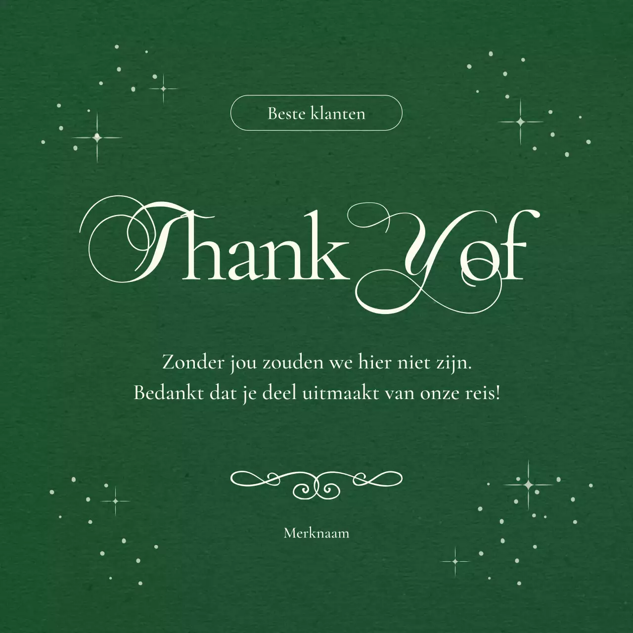 Groen en wit klassiek nieuwjaarsgroet sociaal mediavierkant