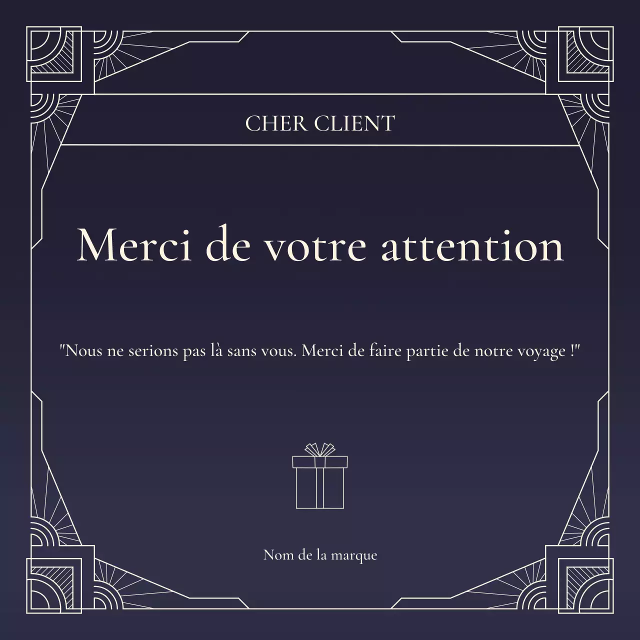 Bleu et beige Art déco Vœux de Nouvel An Carré des réseaux sociaux