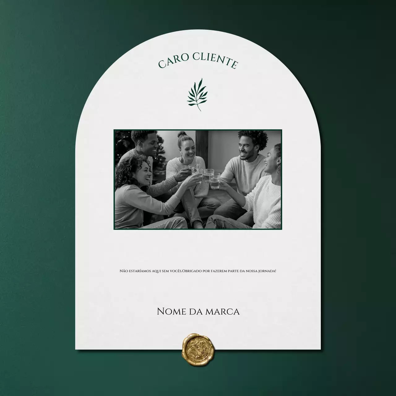 Quadrado minimalista verde e branco para redes sociais com mensagem de Ano Novo.