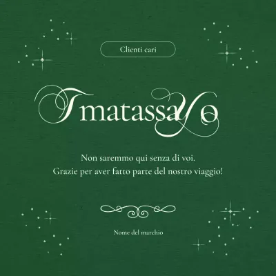 Quadrato dei social media con auguri di Capodanno classici verdi e bianchi