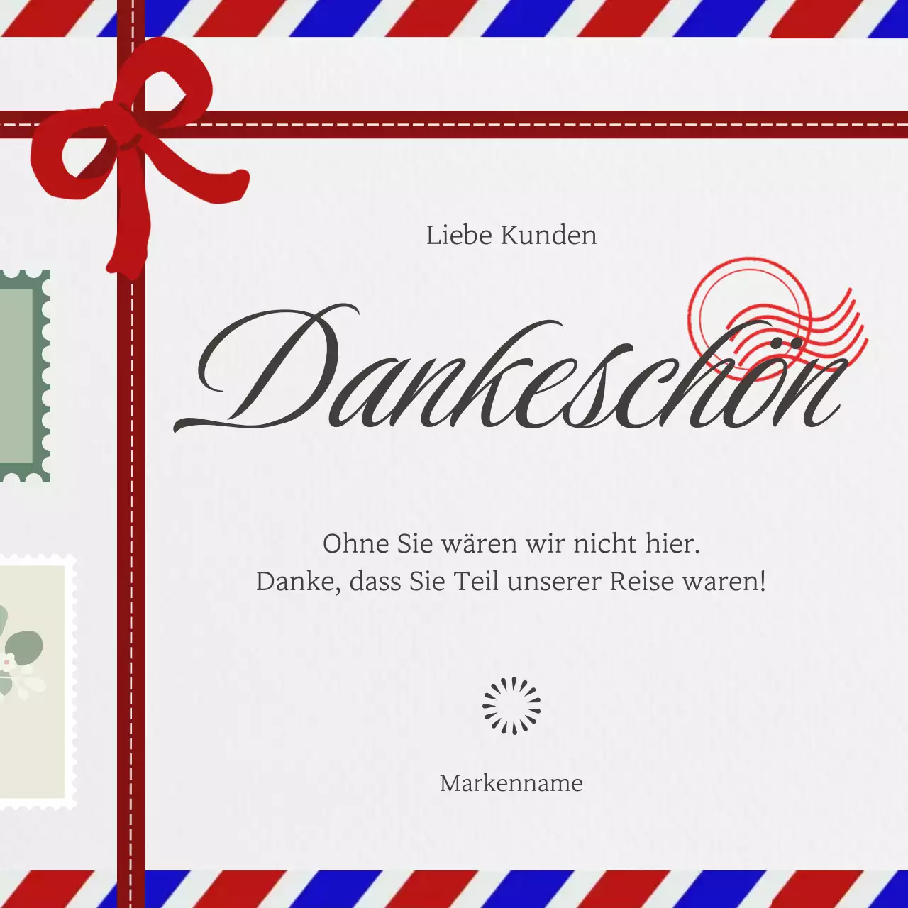 Rotes und graues Vintage-Minimalistisches Neujahrs-Social-Media-Quadrat