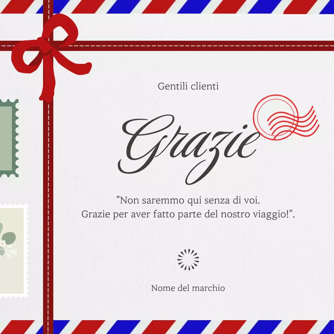 Quadrato minimalista vintage rosso e grigio per i social media di Capodanno