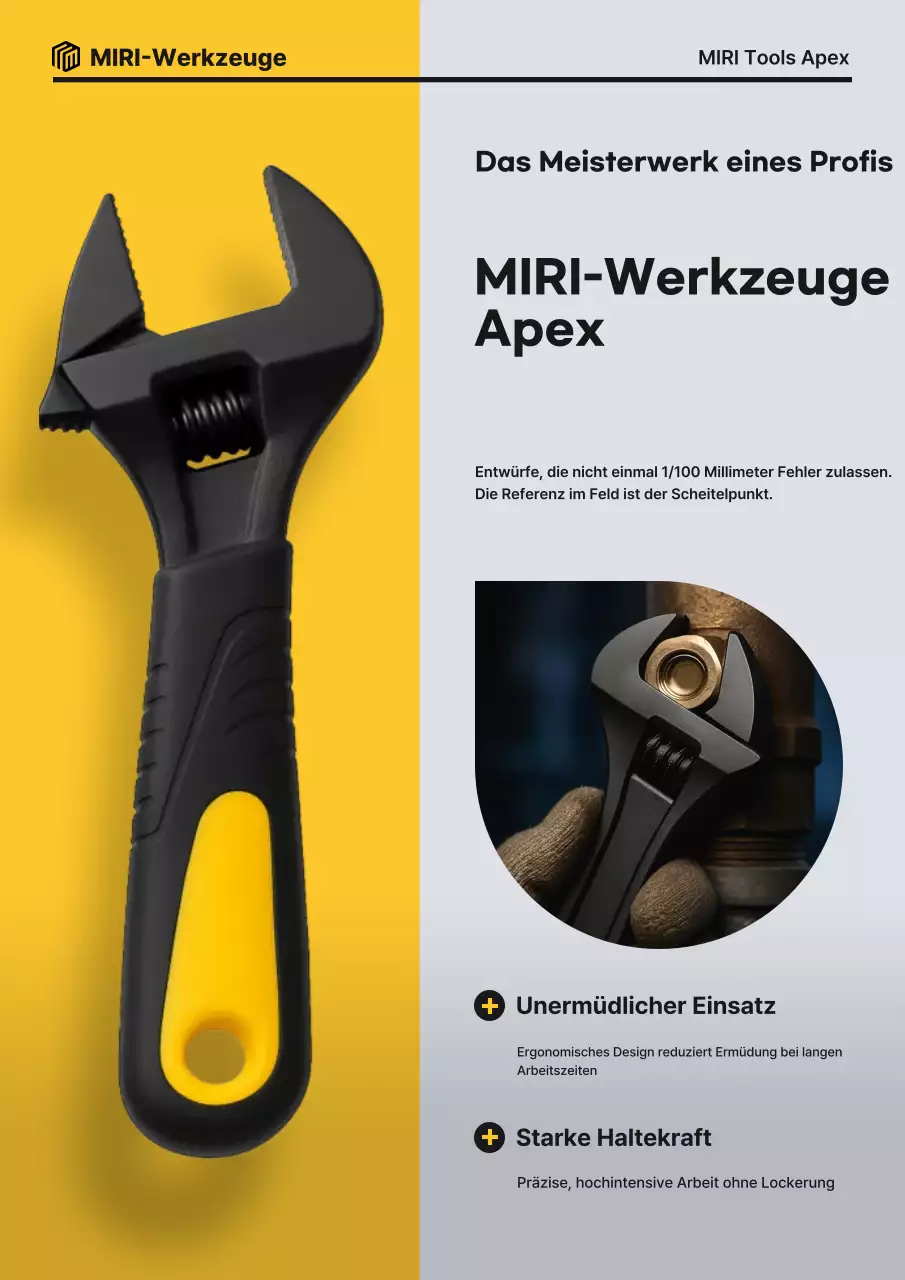 Werbung für modernes Werkzeug in Schwarz