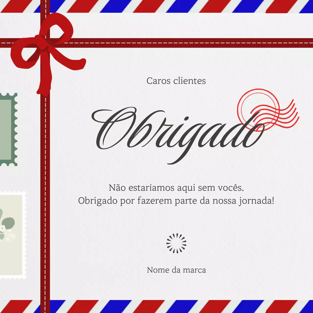 Quadrado minimalista vintage vermelho e cinza para redes sociais de Ano Novo