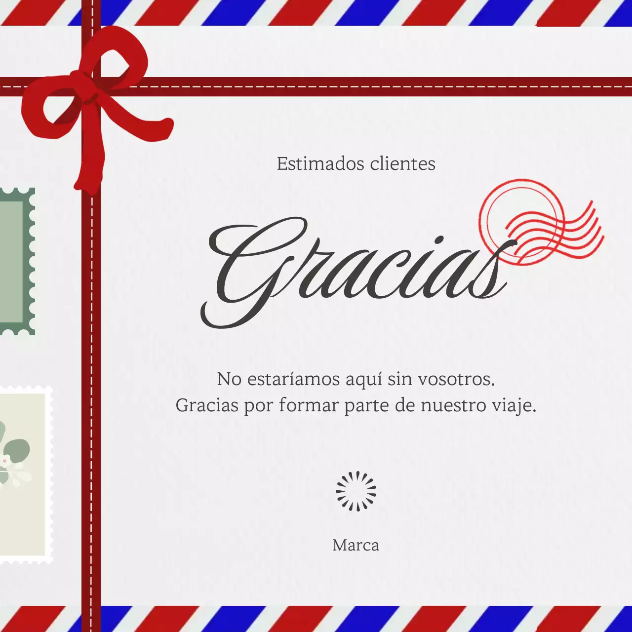Cuadrado para redes sociales de Año Nuevo, estilo minimalista vintage, rojo y gris