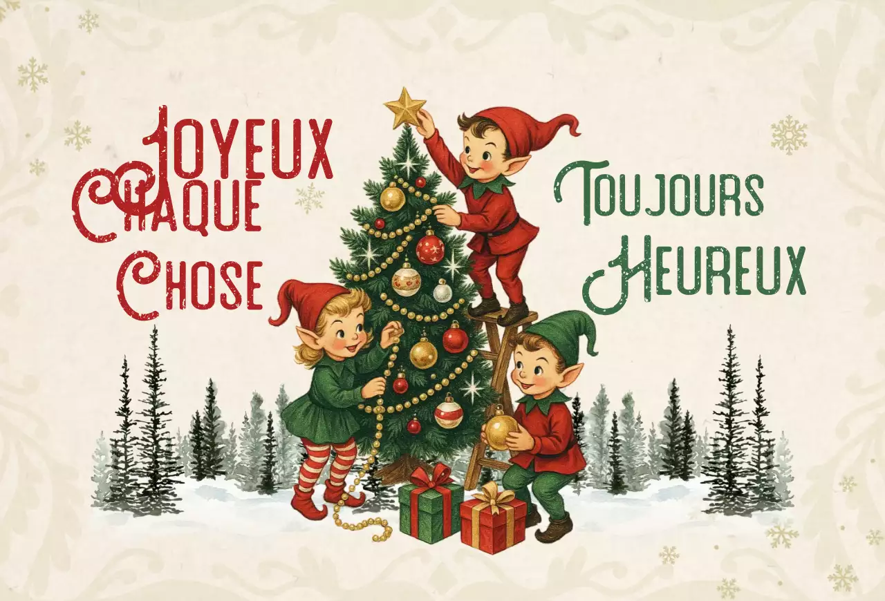 Carte postale de Noël vintage vert clair