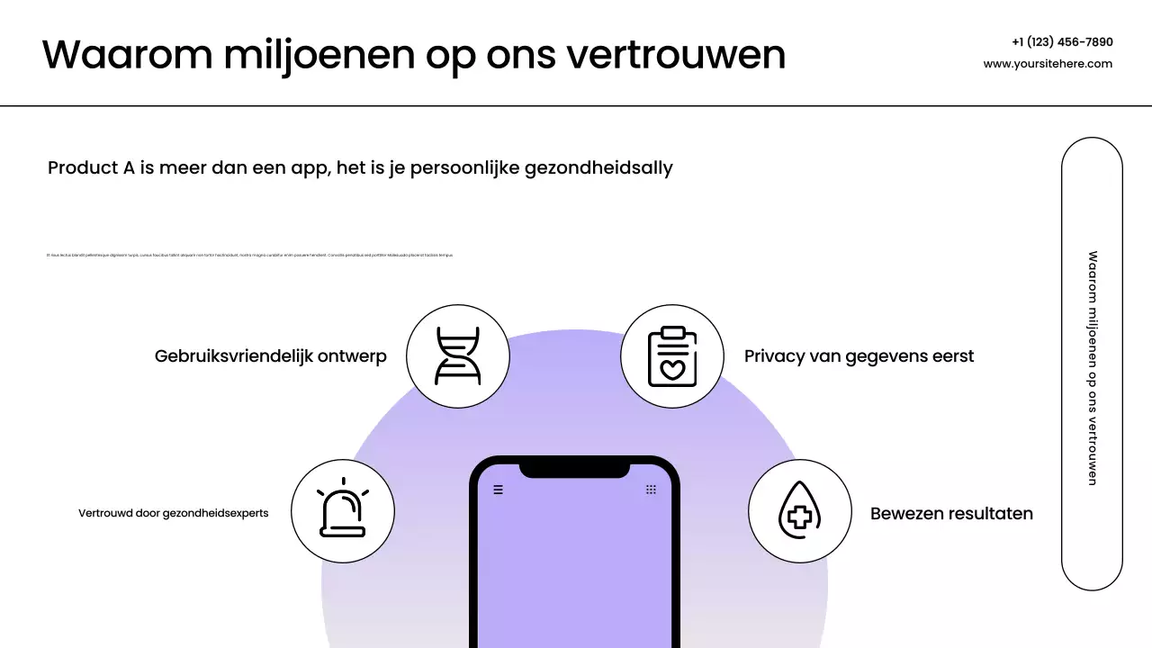 Paarse moderne gezondheidstechnologie promotiepresentatie