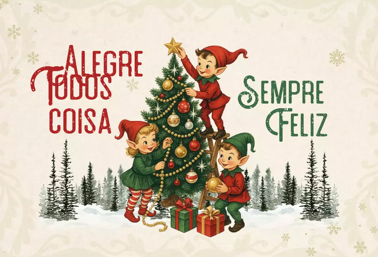 Cartão postal de Natal vintage verde claro