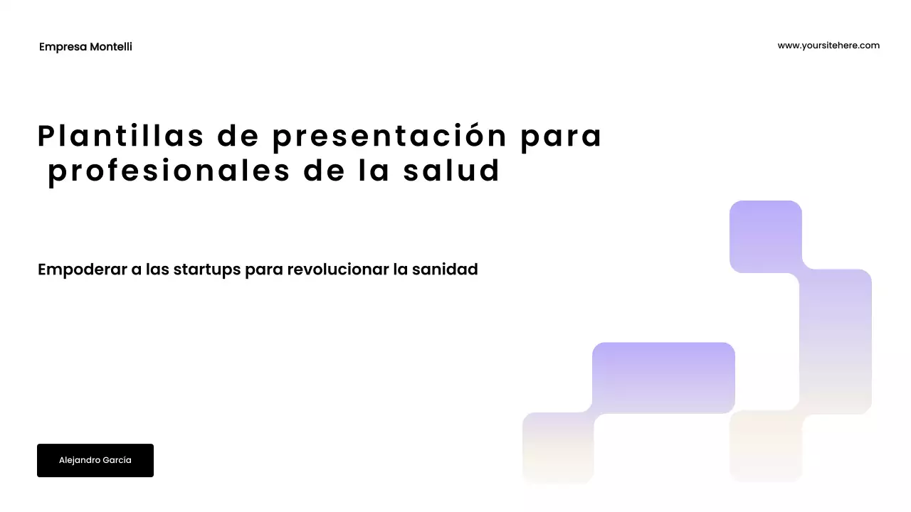 Presentación de promoción de tecnología sanitaria moderna de color púrpura