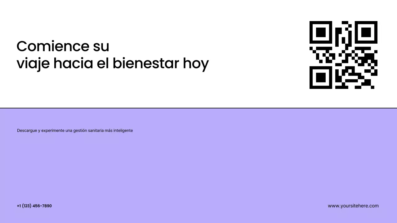 Presentación de promoción de tecnología sanitaria moderna de color púrpura