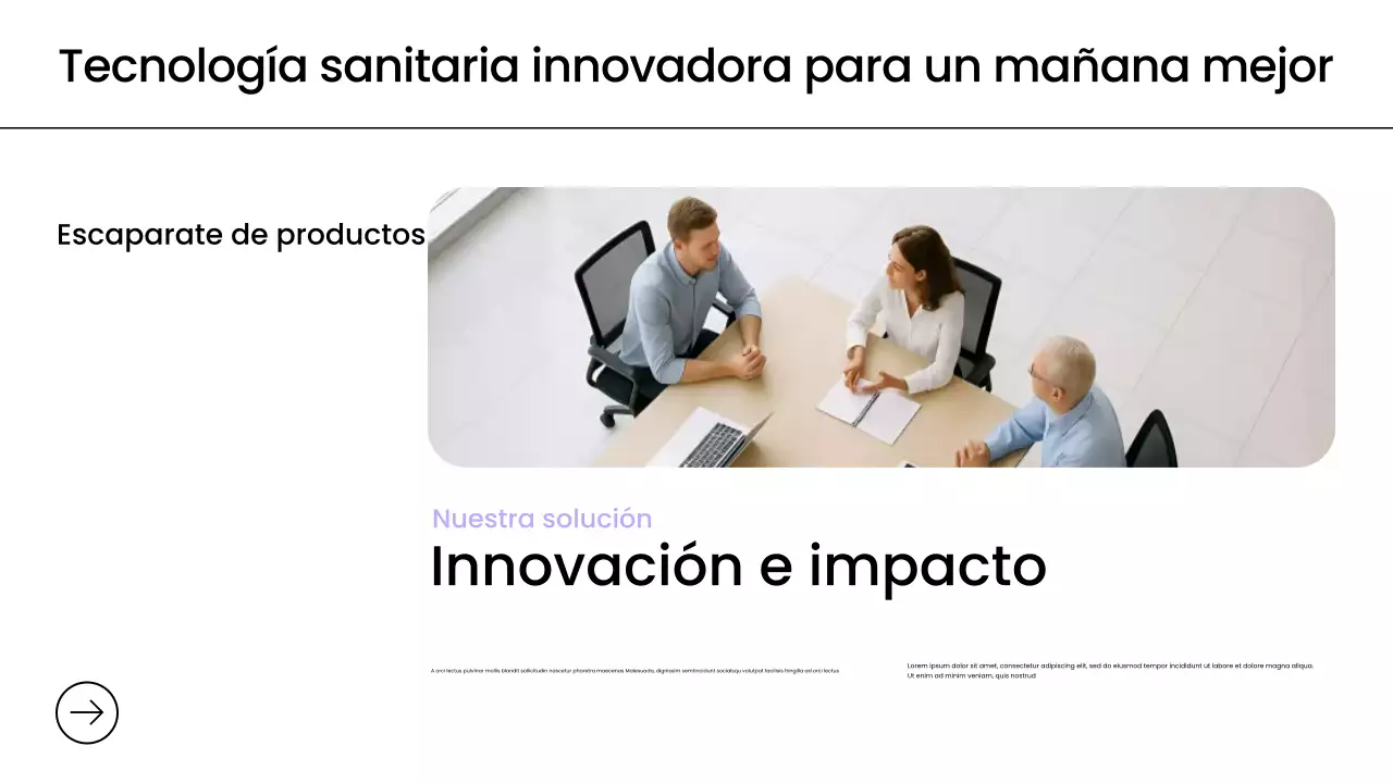 Presentación de promoción de tecnología sanitaria moderna de color púrpura