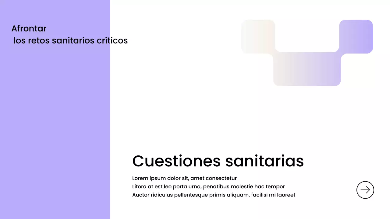 Presentación de promoción de tecnología sanitaria moderna de color púrpura