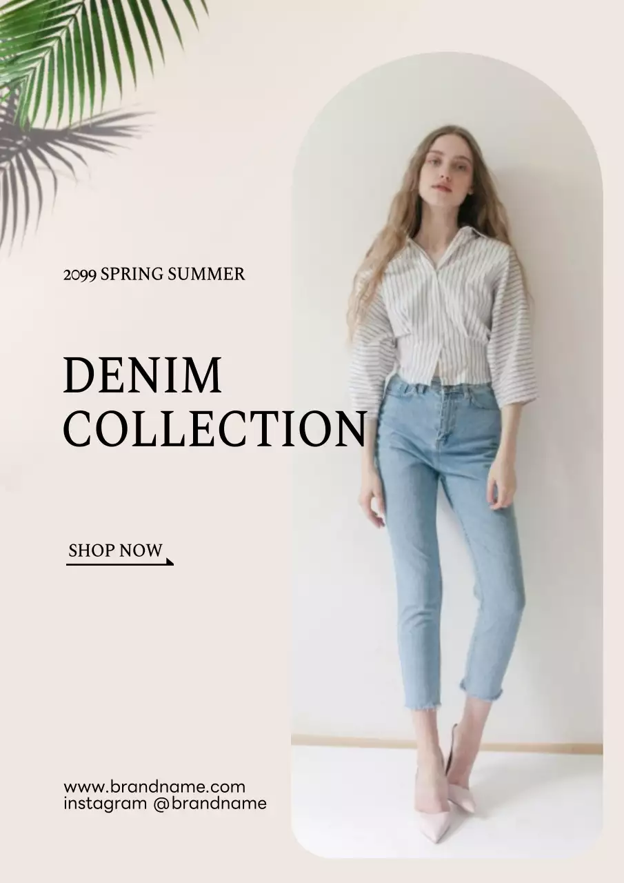 ベージュ モダン ファッション ポスター