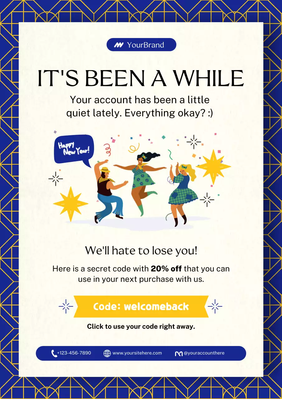 Black Playful New Year Promotion Poster