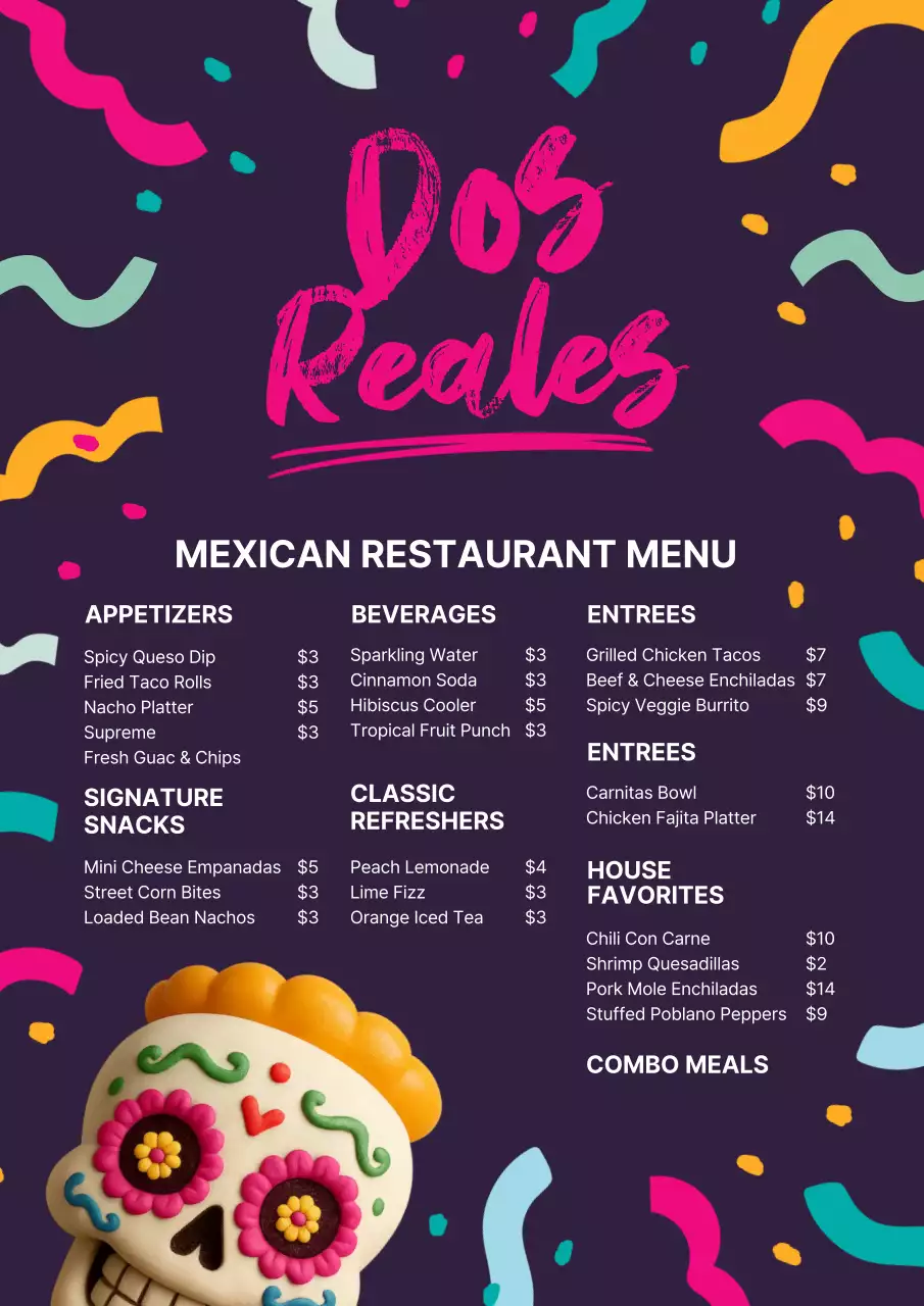 Purple Retro Restaurant Menu Design Poster