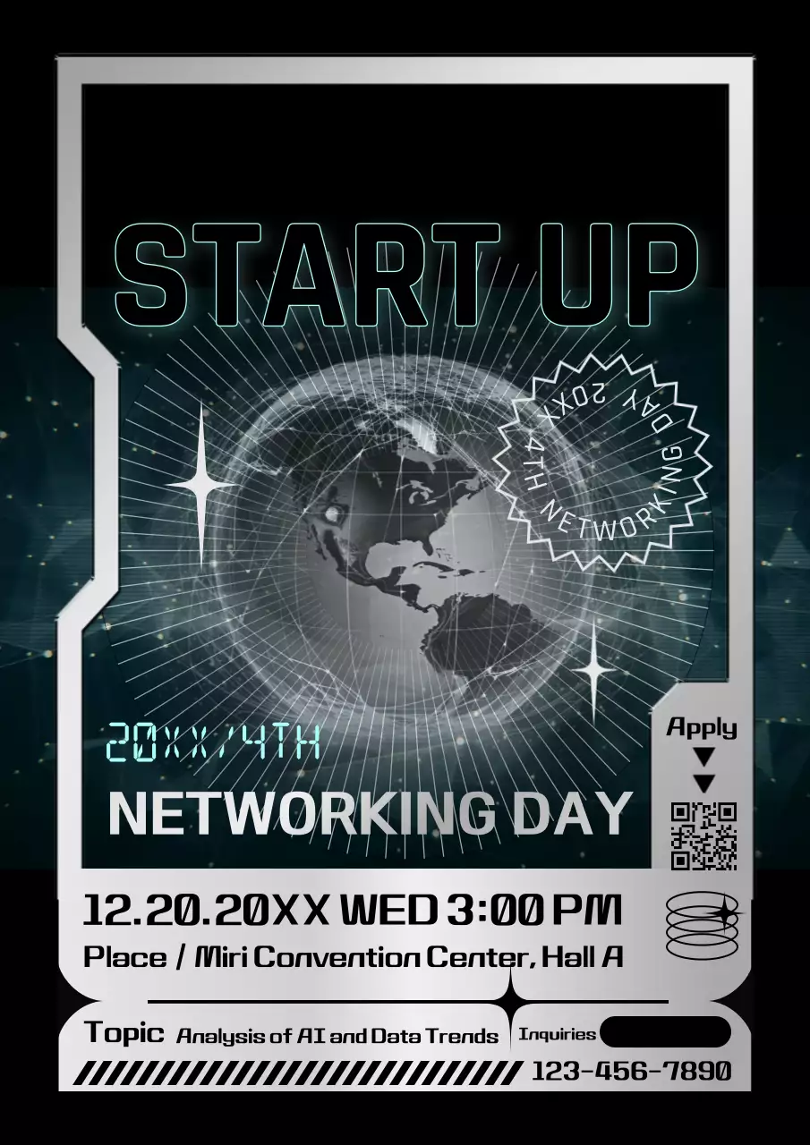 블랙 모던 네트워킹 이벤트 포스터