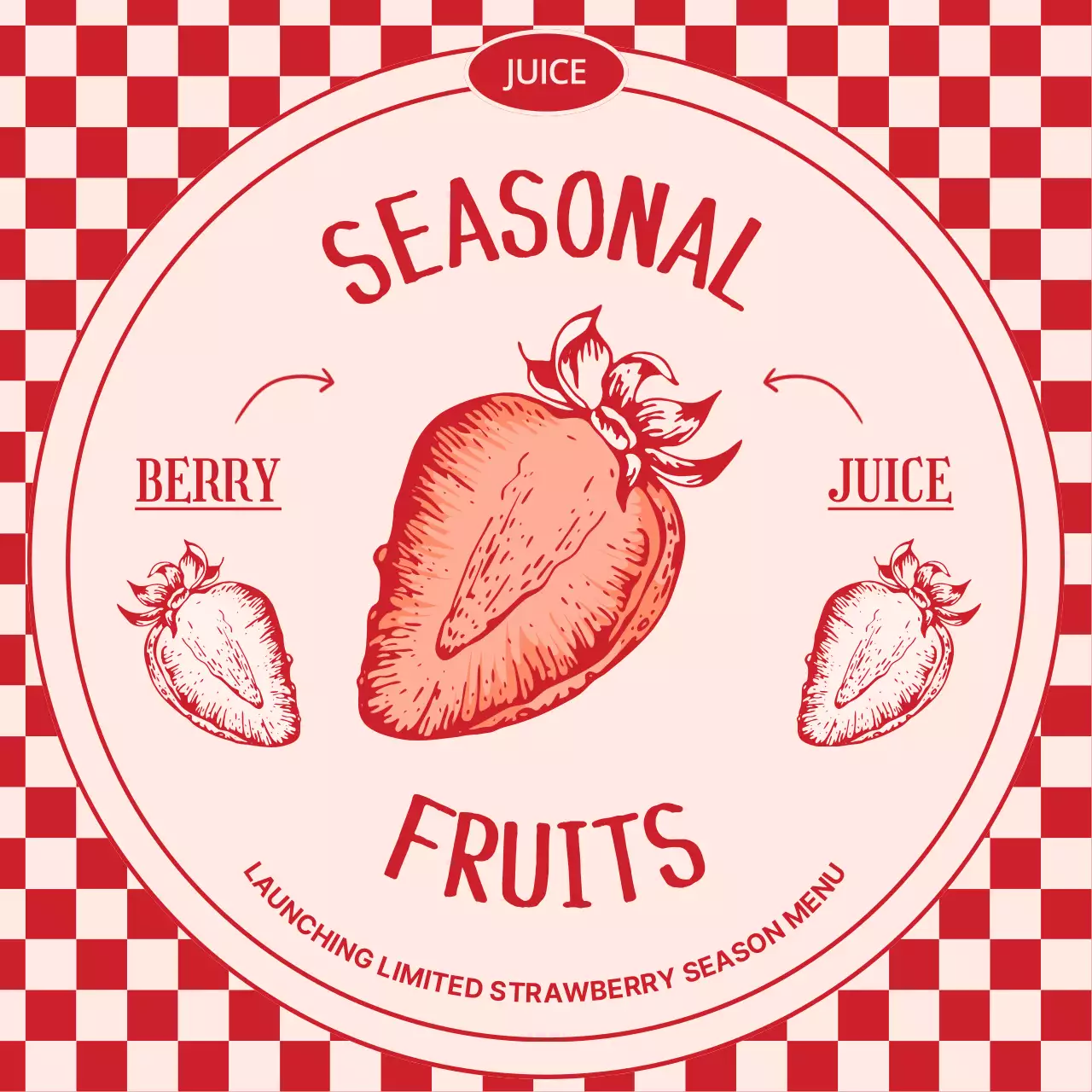 Red Vintage Fruit Promotion Instagram Post