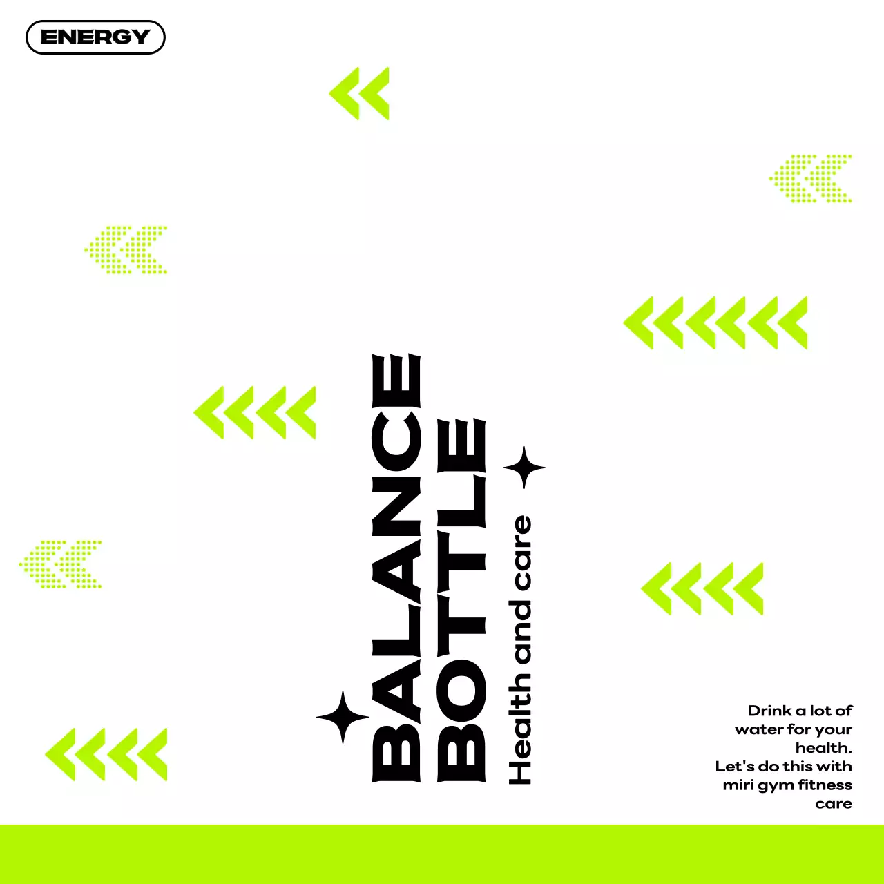 그린과 블랙의 타이포그래피 헬스클럽 홍보용