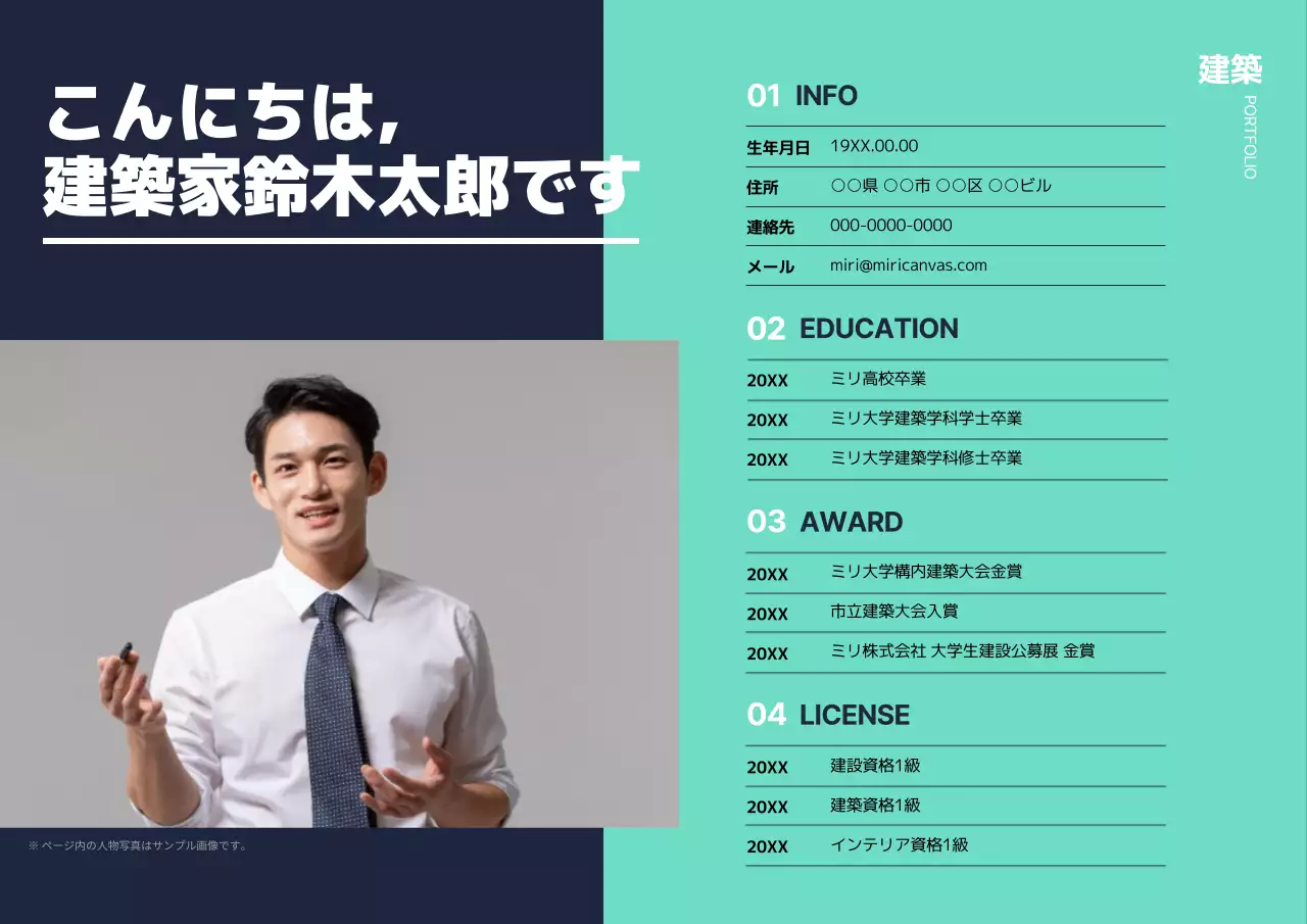 ミント モダン プロフィール ドキュメント ポスター