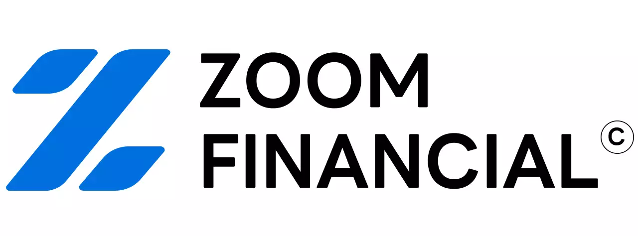 블루 색상의 제트 일러스트 로고가 있는 모던한 느낌의 금융 회사