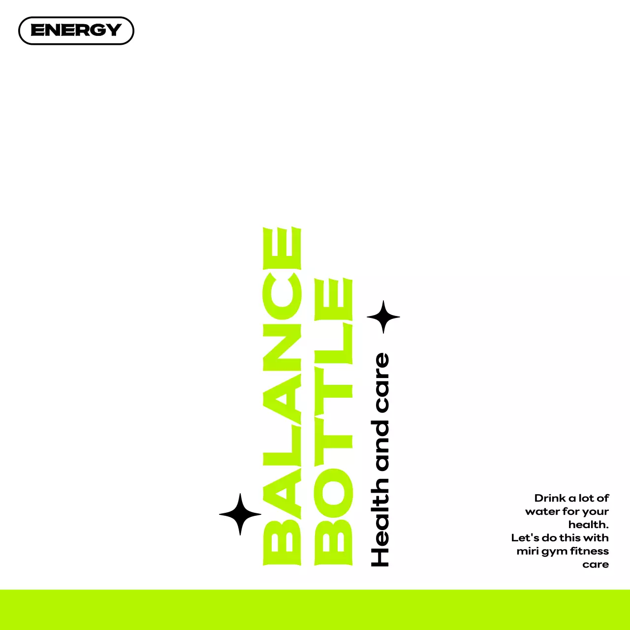 그린과 블랙의 타이포그래피 헬스클럽 홍보용