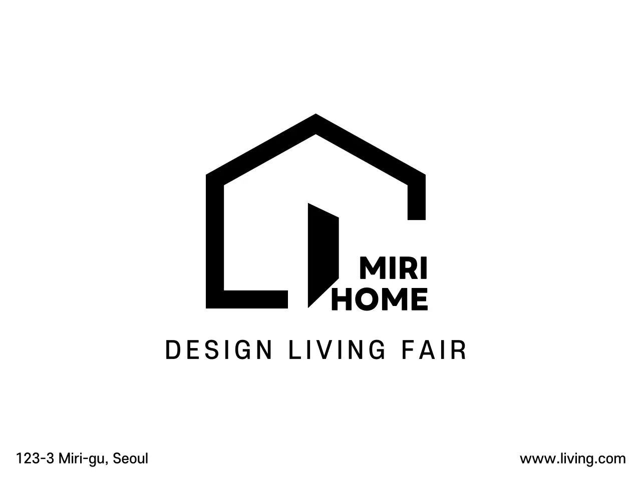 집모양의 인테리어 하우스 컨셉 로고 레이아웃