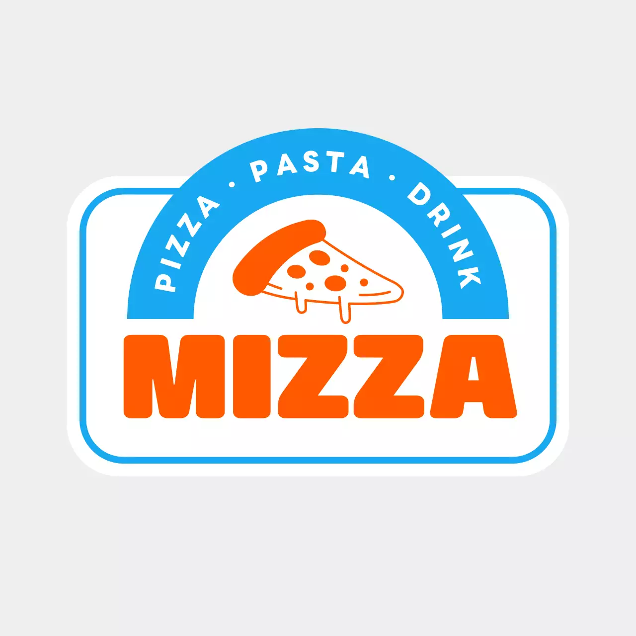 컬러풀한 색감의 피자 일러스트가 들어간 귀여운 레트로감성의 피자 매장 포인트 간판