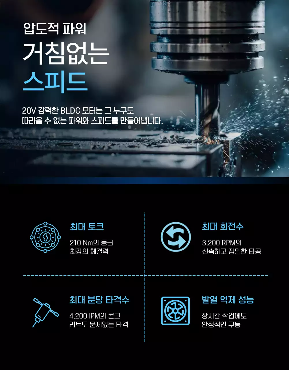 파랑 모던 전동공구 광고