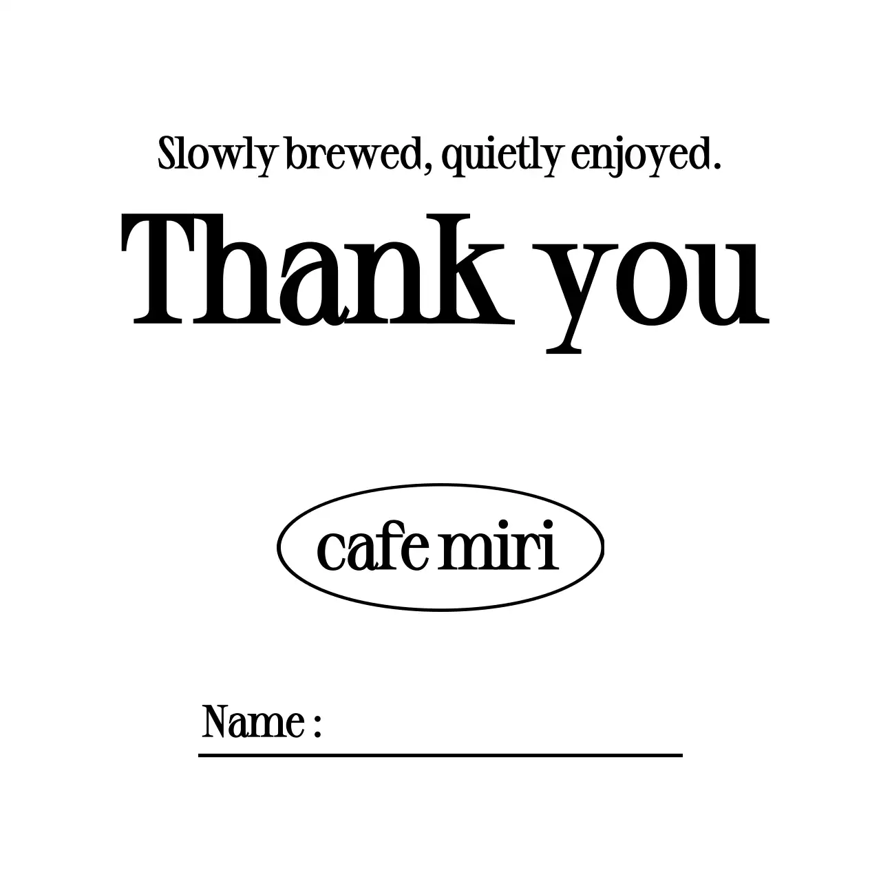 白黒 シンプル カフェ メモ サンキュー