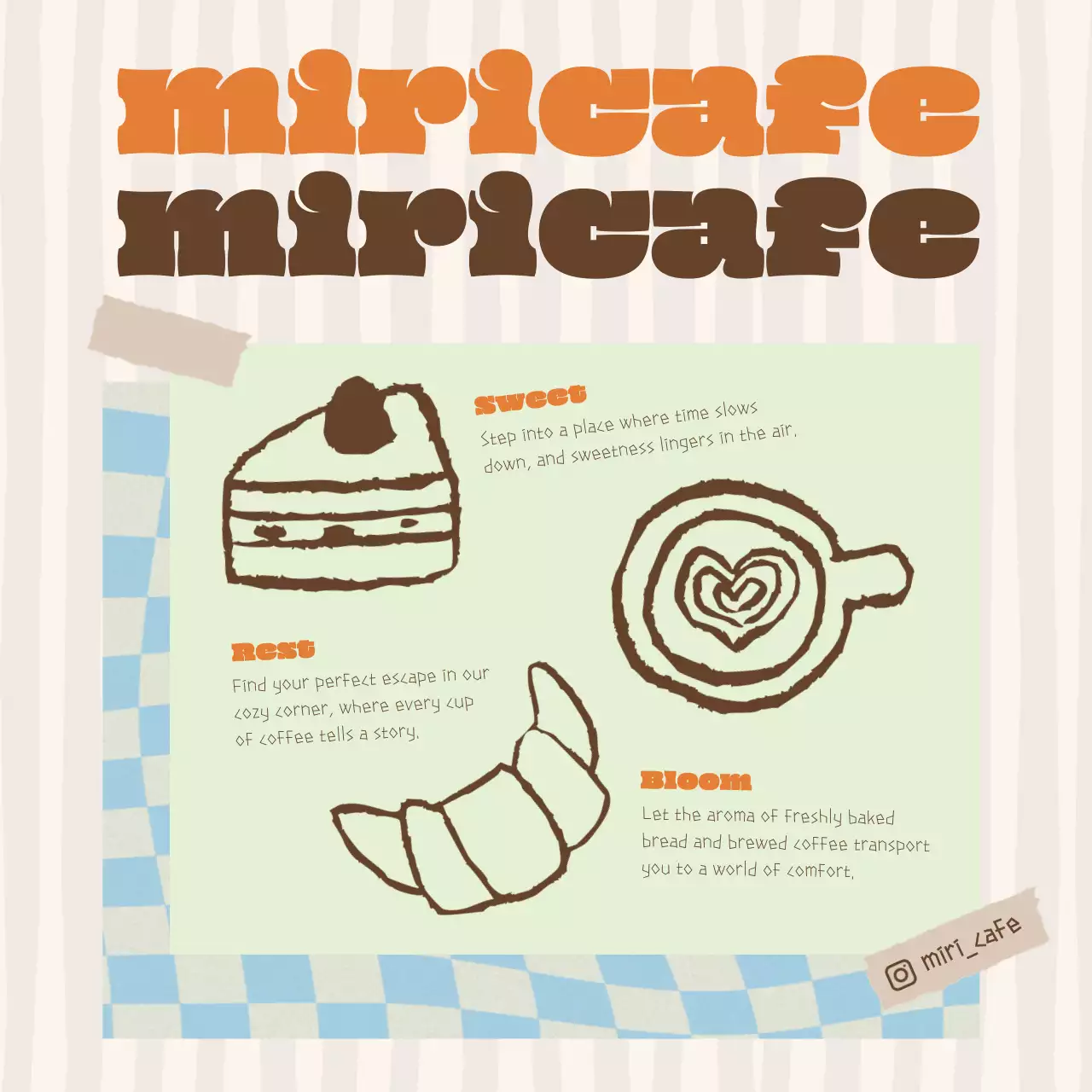 베이지 아기자기한 카페 메뉴 홍보