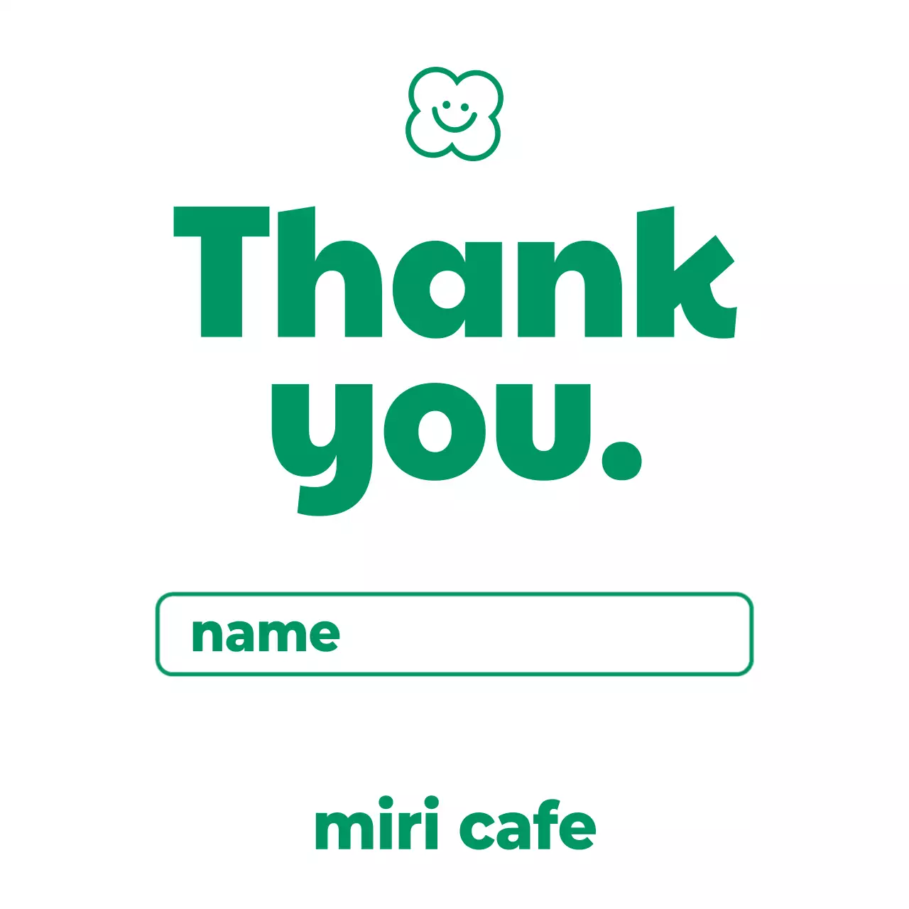 白 シンプル カフェ メッセージカード サンキュー