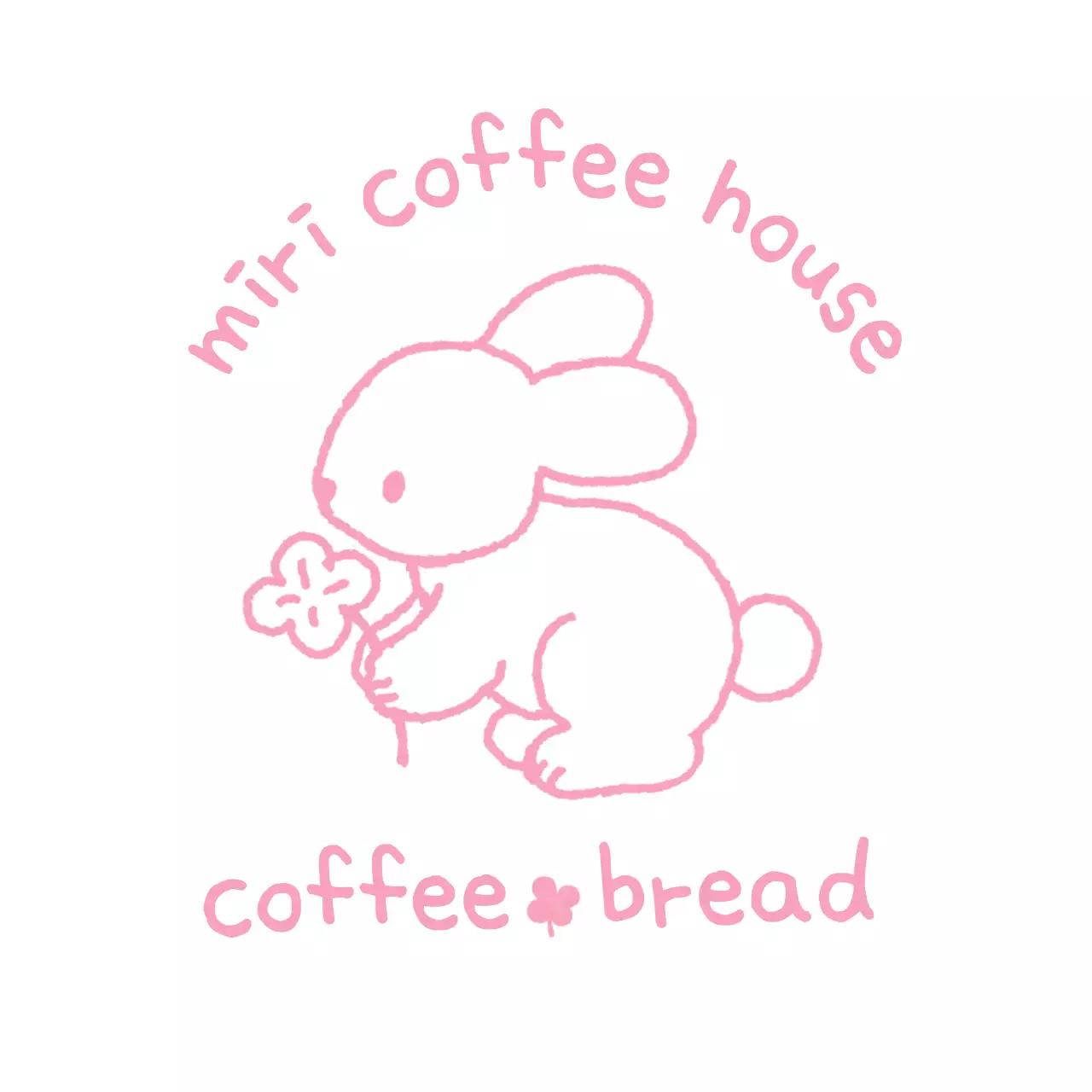 ピンク かわいい カフェ ロゴ イラストロゴ