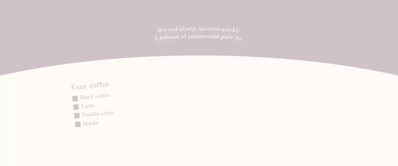 연보라 미니멀 커피 메뉴판