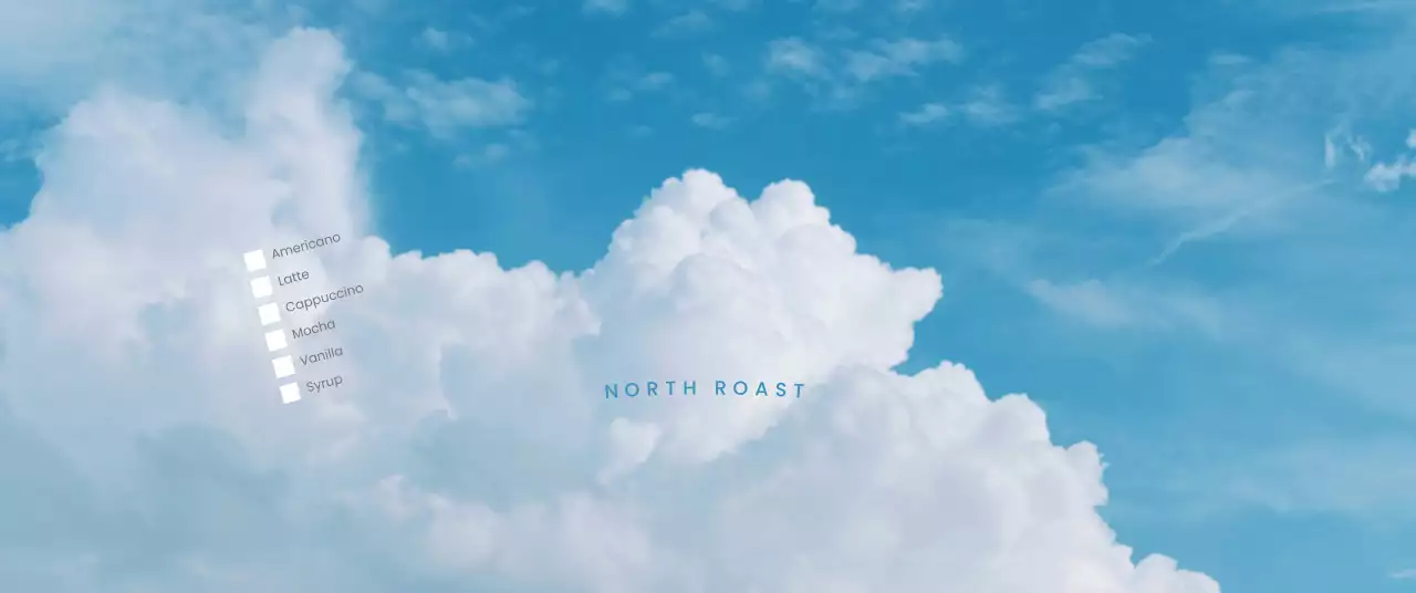 하늘색 미니멀 커피 광고