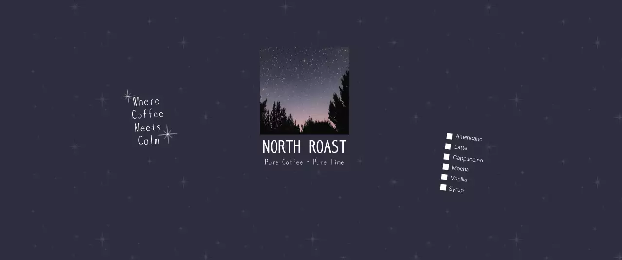 남색 미니멀 커피 광고