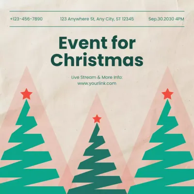 Beige Vintage Christmas Event Announcement
