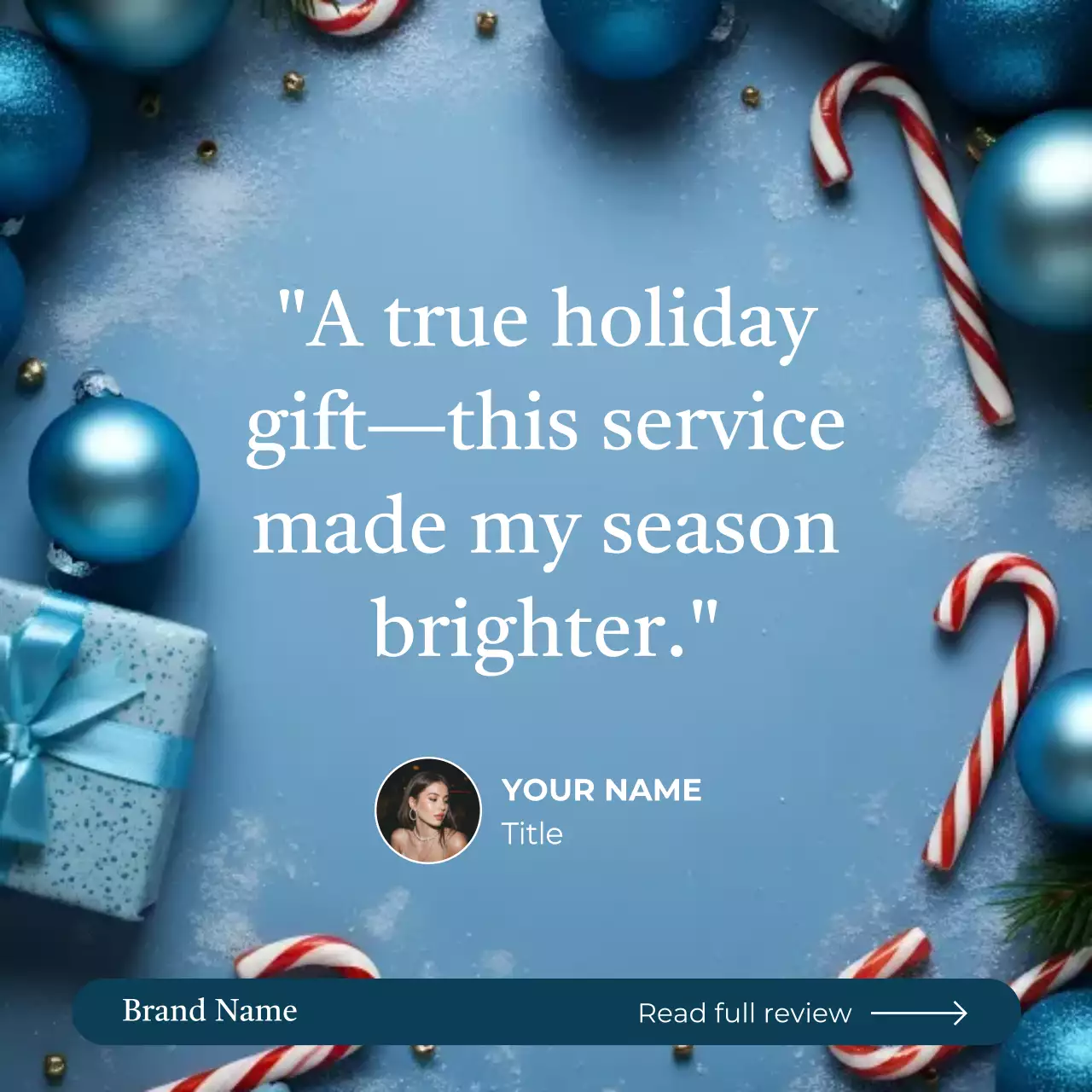 Blue Festive Holiday Greeting Social Media