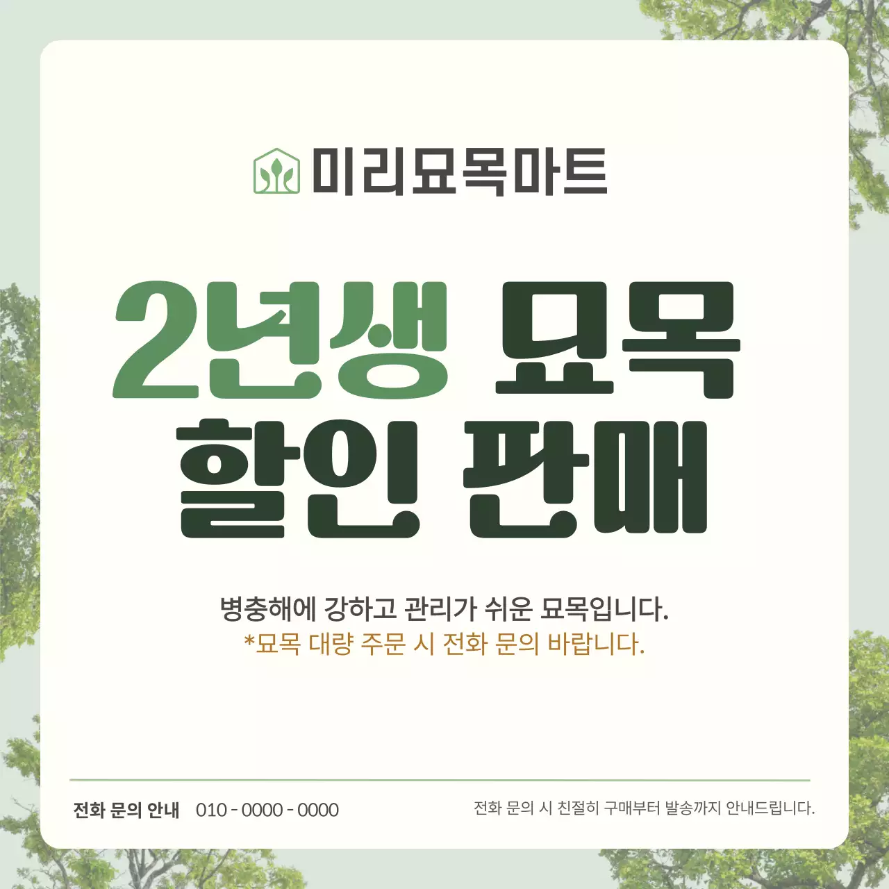 초록 심플 식물 할인