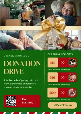 Green Modern Donation Promotion Poster