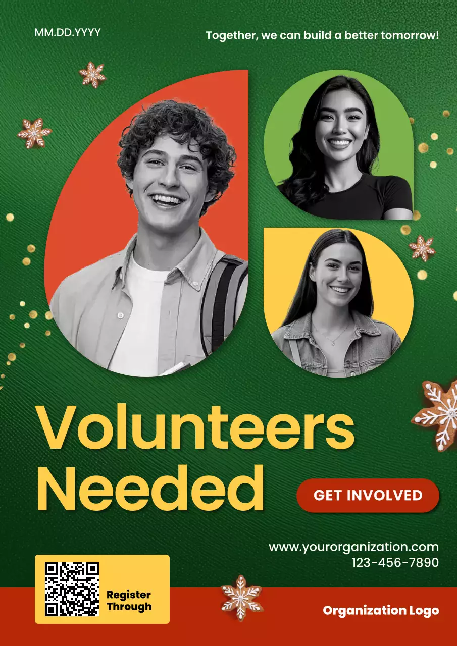 Green Modern Volunteer Recruitment Poster