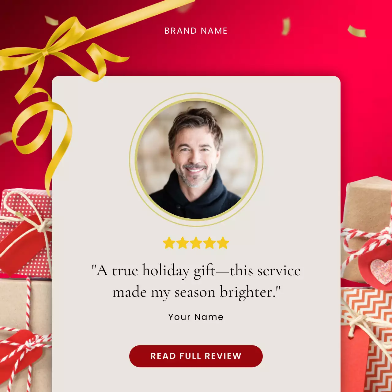 Red Elegant Holiday Promotion Social Media Square