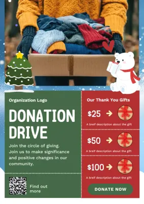 Green Festive Charity Promotion Poster