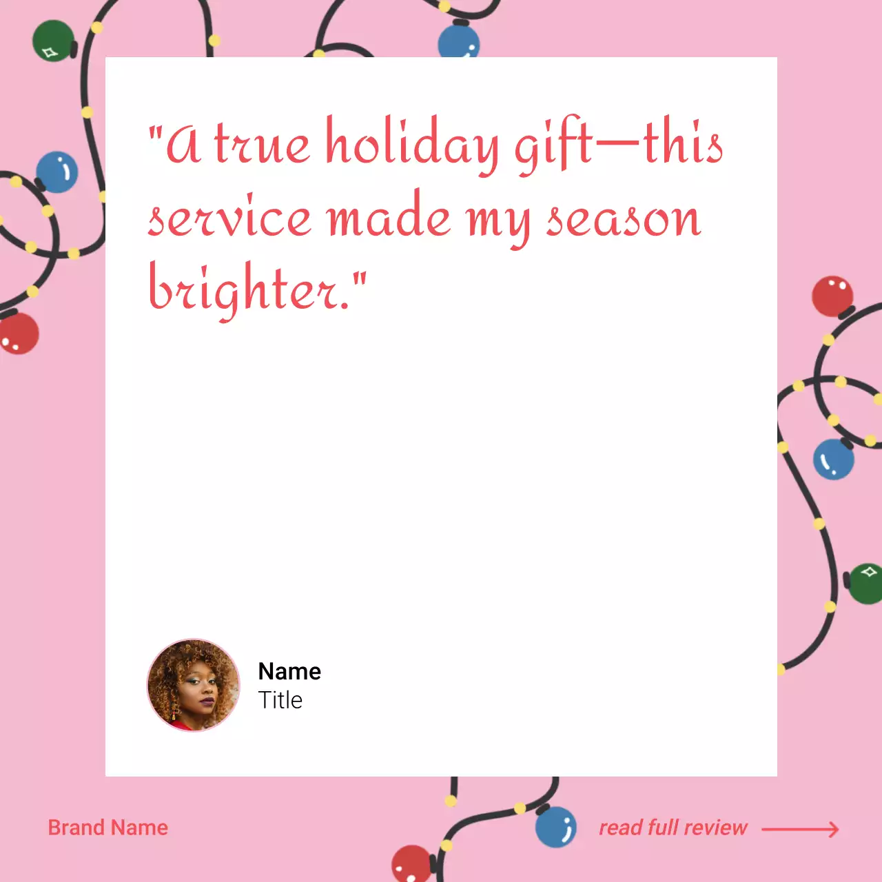 Pink Cute Holiday Testimonial Post