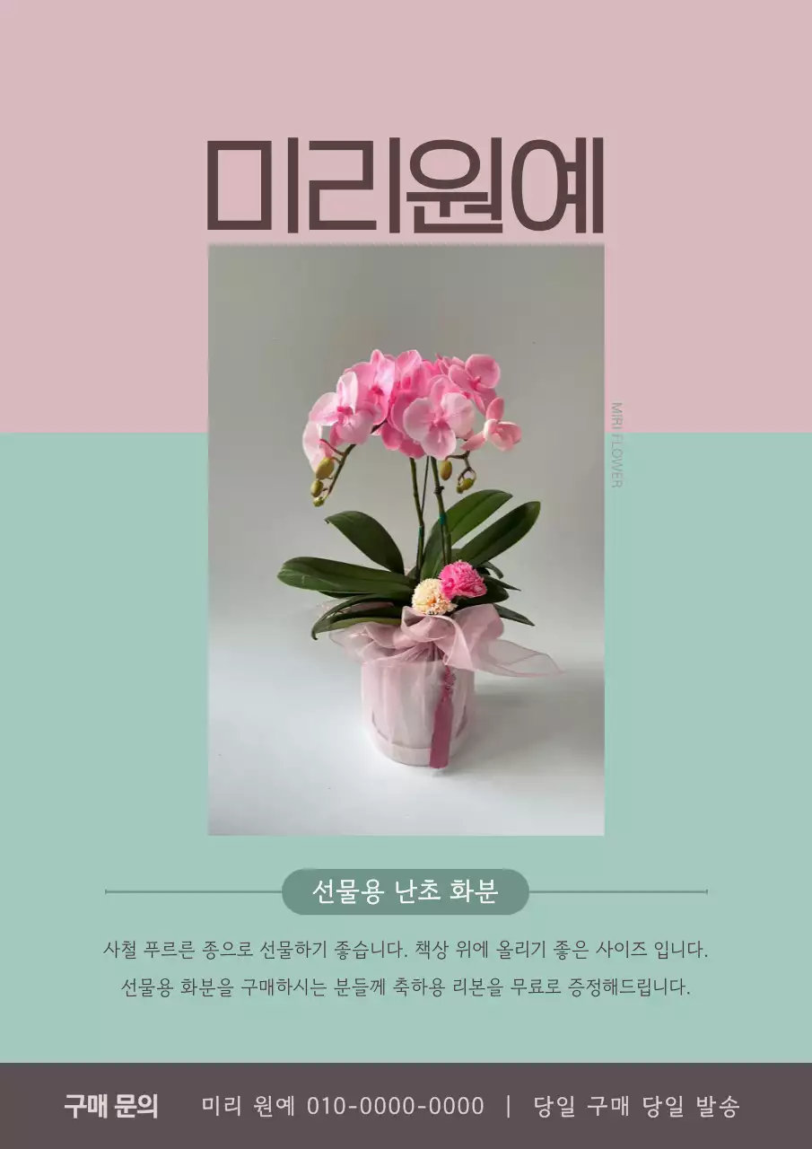 민트 심플 선물 홍보