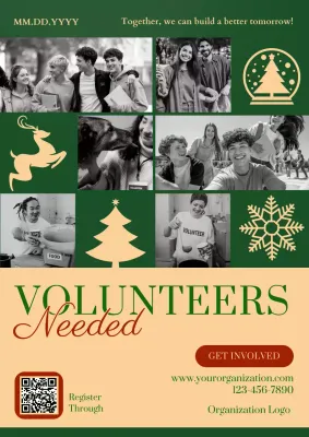 Green Classic Volunteer Announcement Poster