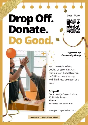 Orange Modern Donation Announcement Poster