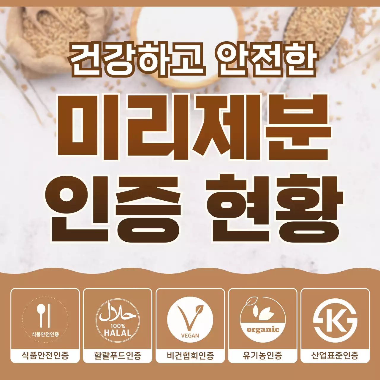 갈색 심플 인증 홍보