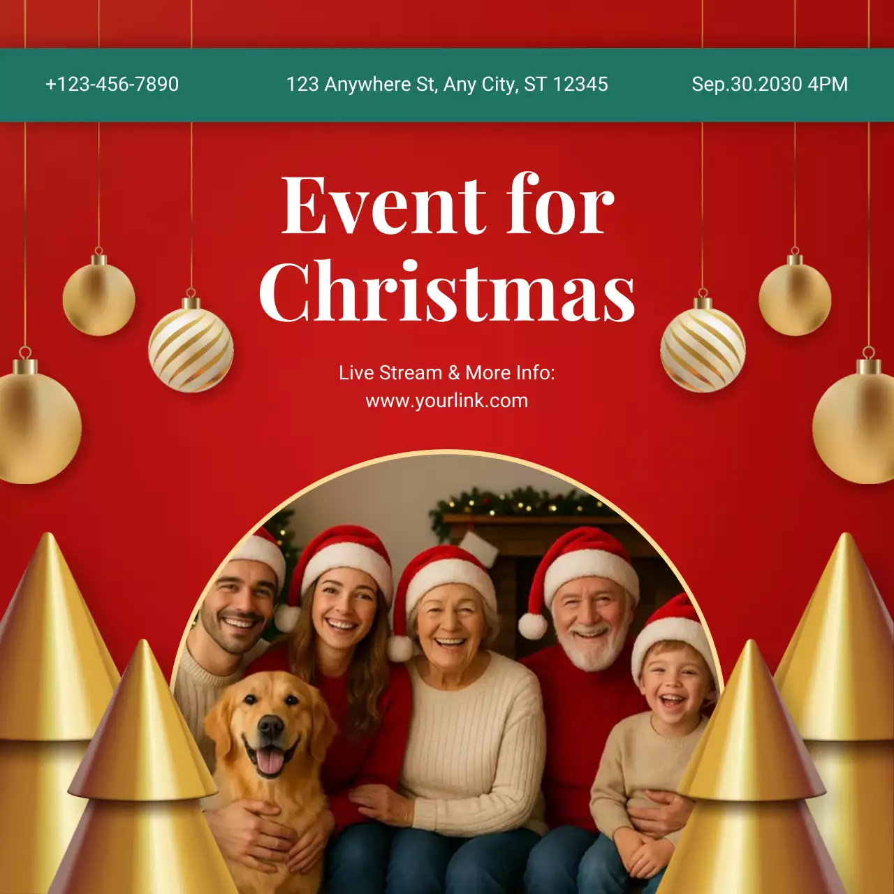 Red Maximalism Christmas Event Announcement