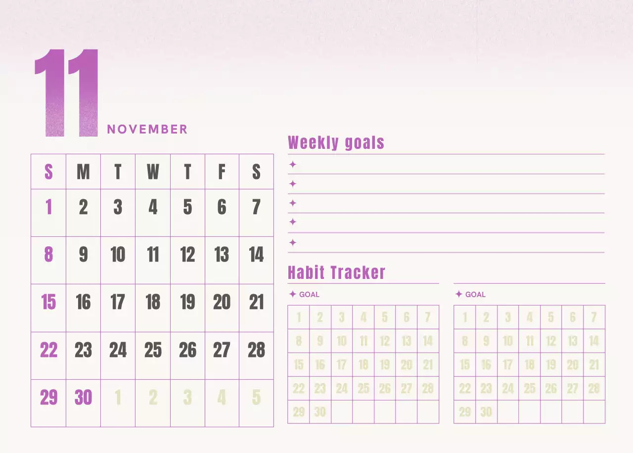 핑크 심플 달력 캘린더