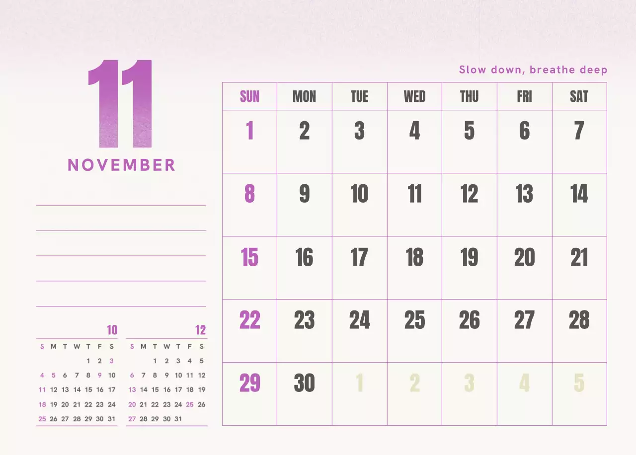 핑크 심플 달력 캘린더